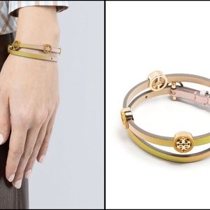 Brand new Tory Burch Miller logo-plaque double-wrap bracelet - Gift bag included